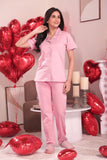 Candy Pink Solid Pyjama Set