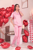 Candy Pink Solid Pyjama Set