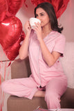Candy Pink Solid Pyjama Set