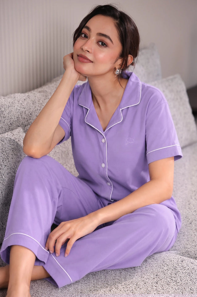 Periwinkle Solid Pyjama Set