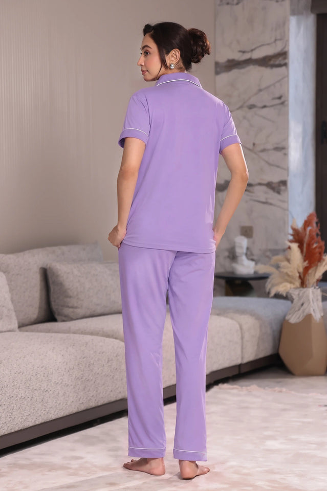 Periwinkle Solid Pyjama Set