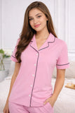Pink Solid Pyjama Set
