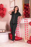 Black Solid Pyjama Set