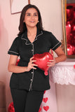 Black Solid Pyjama Set