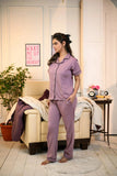 Dusty Lilac Solid Pyjama Set