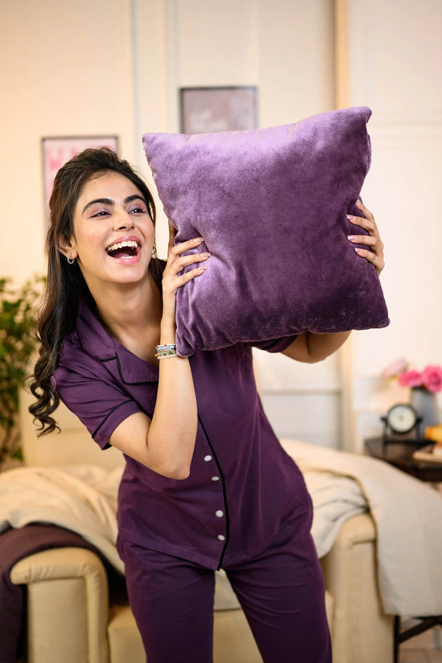 Lavender Solid Pyjama Set