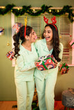 Cozy Winter Fleece Nightsuit Set – Misty Mint