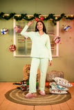 Cozy Winter Fleece Nightsuit Set – Misty Mint