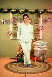 Cozy Winter Fleece Nightsuit Set – Misty Mint