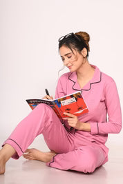 Pink Full Sleeve Nightsuit Set