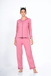 Pink Full Sleeve Nightsuit Set
