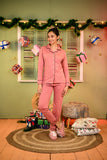 Cozy Winter Fleece Nightsuit Set – Dirty Pink