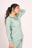 Sage Green Full Sleeve Nightsuit Set