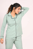 Sage Green Full Sleeve Nightsuit Set