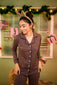 Taupe Brown Full Sleeve Nightsuit Set
